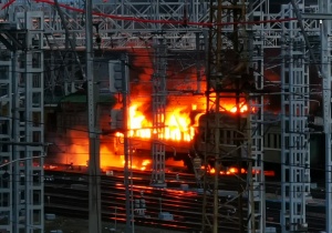 В Пролетарском районе загорелся вагон